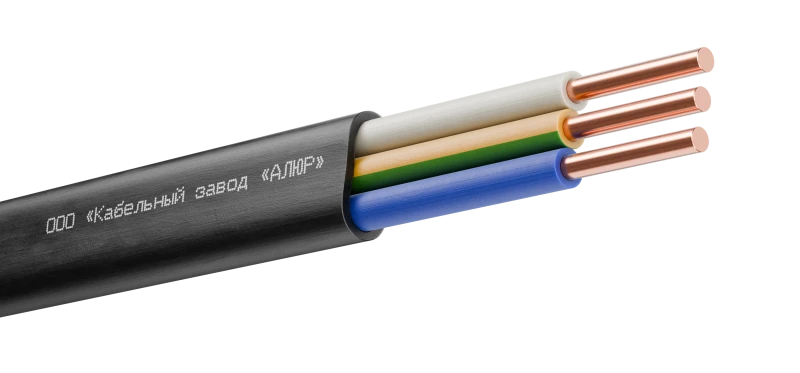 Кабель силовой ВВГ-Пнг(А)-LS 3х1.5 (N, PE)-0.660 плоский однопроволочный АЛЮР 00-00006253
