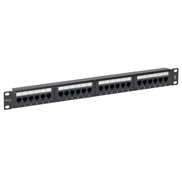 Патч-панель TERACOM PRO 19'' Cat.6 1U неэкранированная UTP 24 порта RJ-45 Dual IDC EKF TRP-PPNL-6UTP-1U24
