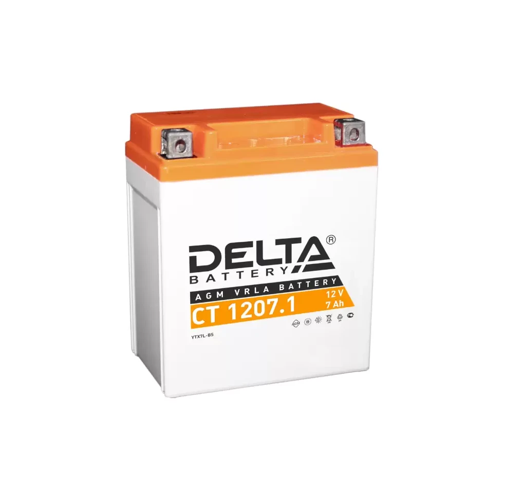 Аккумулятор CT 12В 7Ач Delta MOTO CT 1207.1