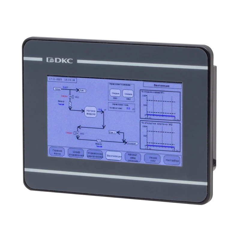 Панель операторская промышленная, диагональ 4.3, дисплей TFT 16,77М цветов, разрешение 480х272 px, порты: 2 COM, 1 Micro USB, 1 Ethernet DKC H1000-T043E