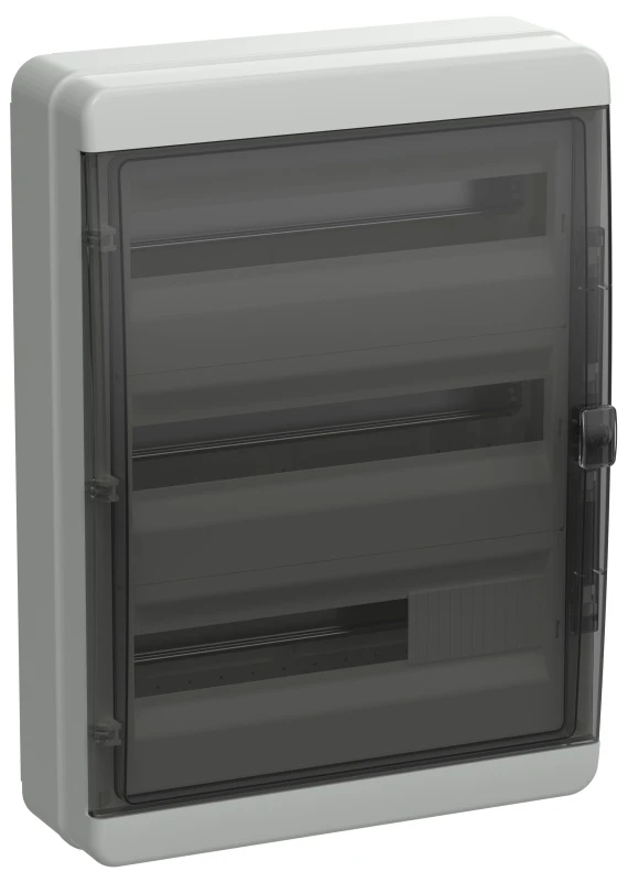 TEKFOR Корпус пластиковый КМПн-54 IP65 черная прозрачная дверь IEK TF5-KP72-N-54-65-K03-K02