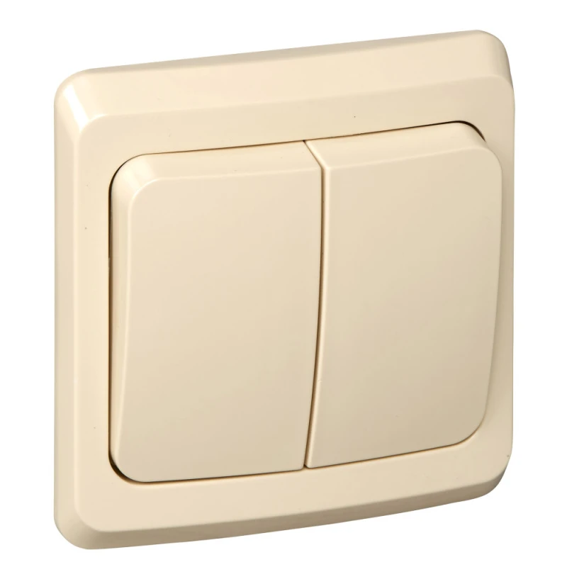 ЭТЮД Выключатель двухклавишный скрытый бежевый сх.5 Systeme Electric BC10-002K