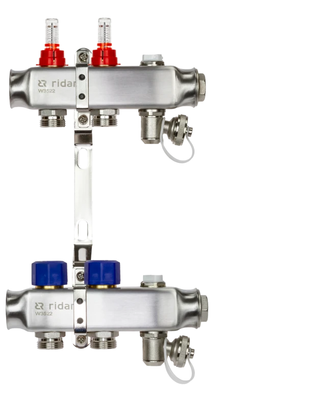 Коллекторная группа SSM-2RF set 2 контура 1' x 3/4' с расходомерами и кронштейнами Ридан 088U0952R 088U0952R