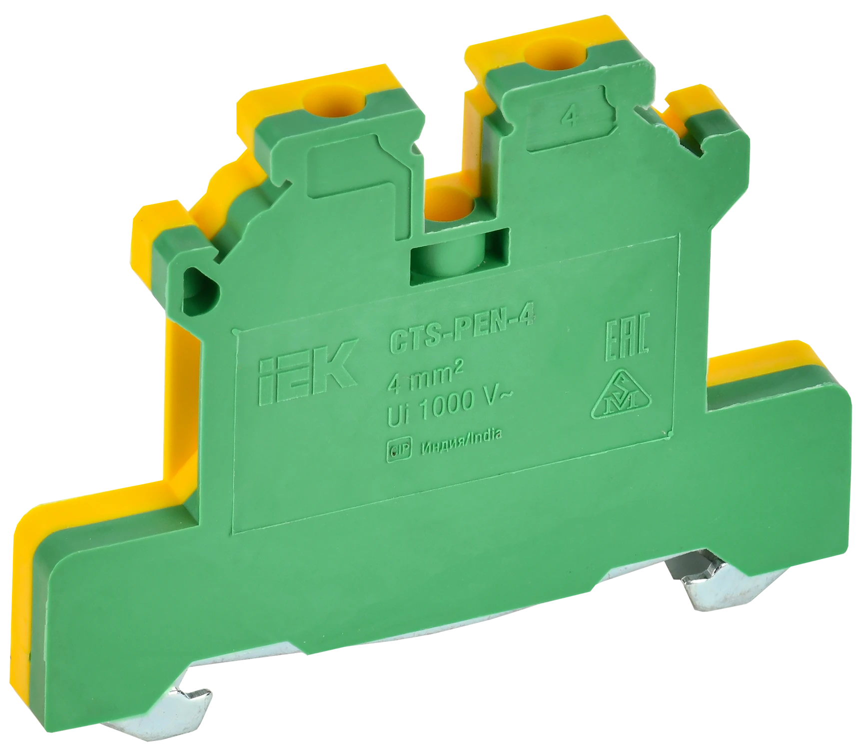 Колодка клеммная CTS-PEN земля 4мм2 желто-зеленая IEK YCT11-00-K52-004