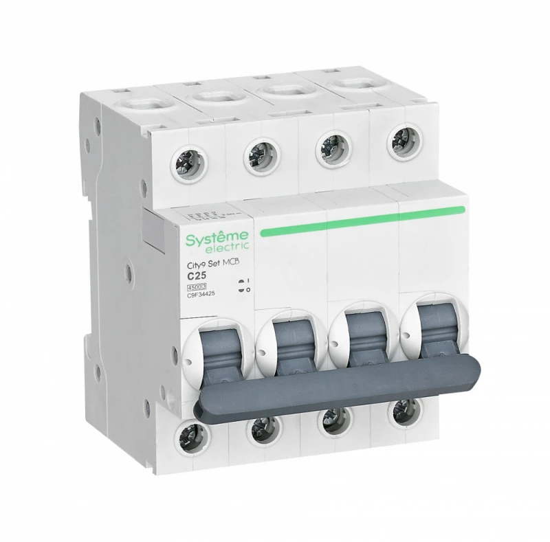 Выключатель автоматический четырехполюсный 25А С 4.5kA 400В City9 Set Systeme Electric C9F34425