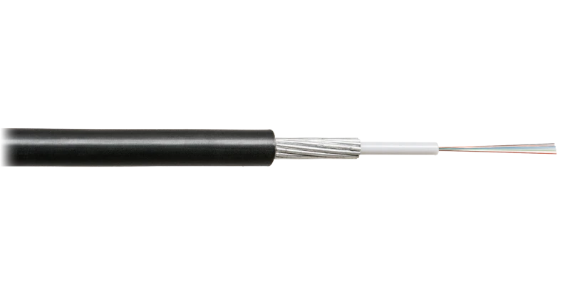 Кабель волоконно-оптический, 4 волокна, SM 9/125 G.657.A1, внешний, со стальными проволоками, 7кН,PE, черный NIKOMAX/NIKOLAN ЭКО35950