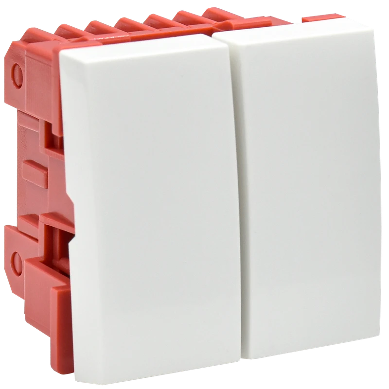 Выключатель двухклавишный на 2 модуля ВК1-22-00-П IEK CKK-40D-VD2-K01