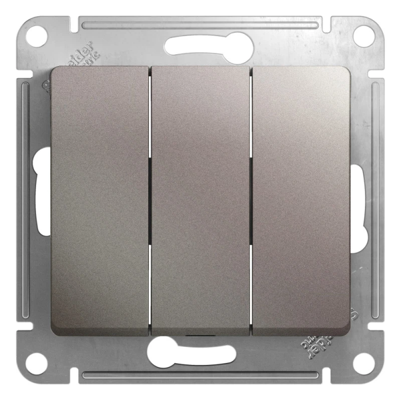 GLOSSA выключатель 3-клавишный сх.3 платина Systeme Electric GSL001231