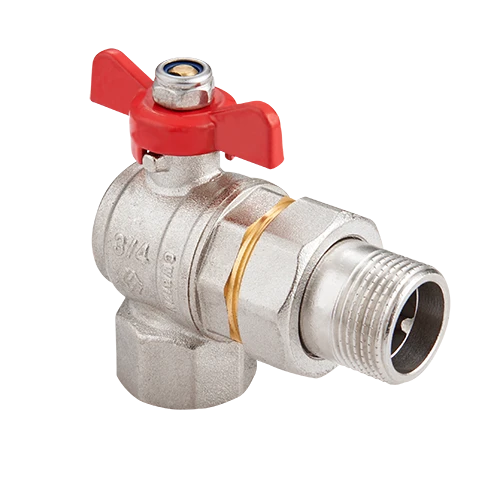 Кран шаровый угловой со сгоном 1/2' ВН ручка бабочка (BV.522.04) MVI