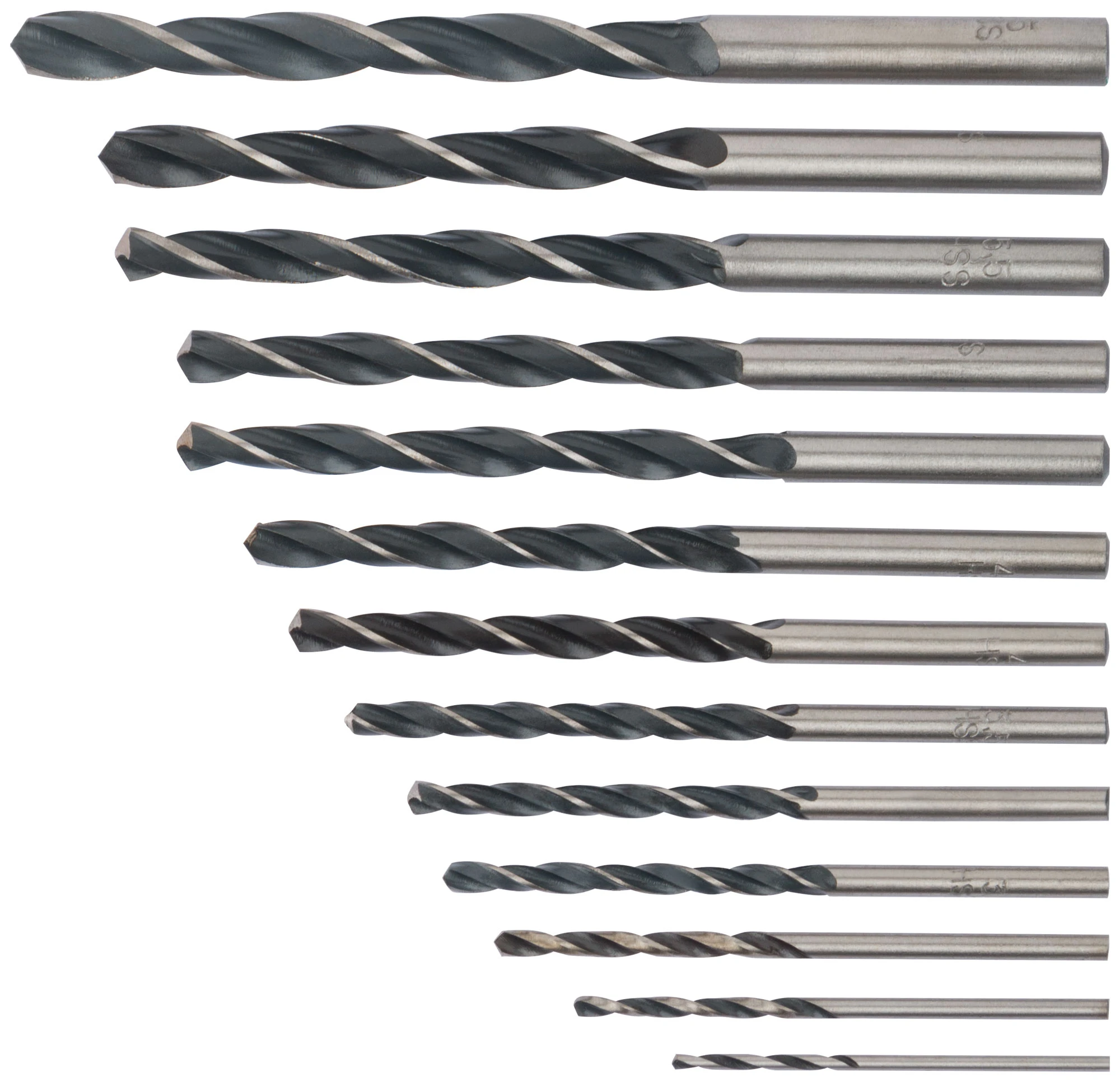 Набор сверл по металлу HSS черненых, 13 шт (1.5-2-2.5-3-3.2-3.5-4-4.5-4.8-5-5.5-6-6.5 мм) FIT 33863
