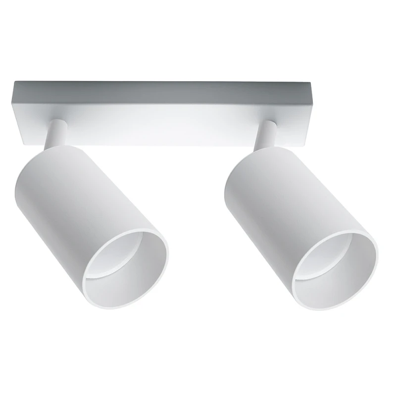 Светильник ДБО 2хGU10 без ламп наклонный белый FERON 41064