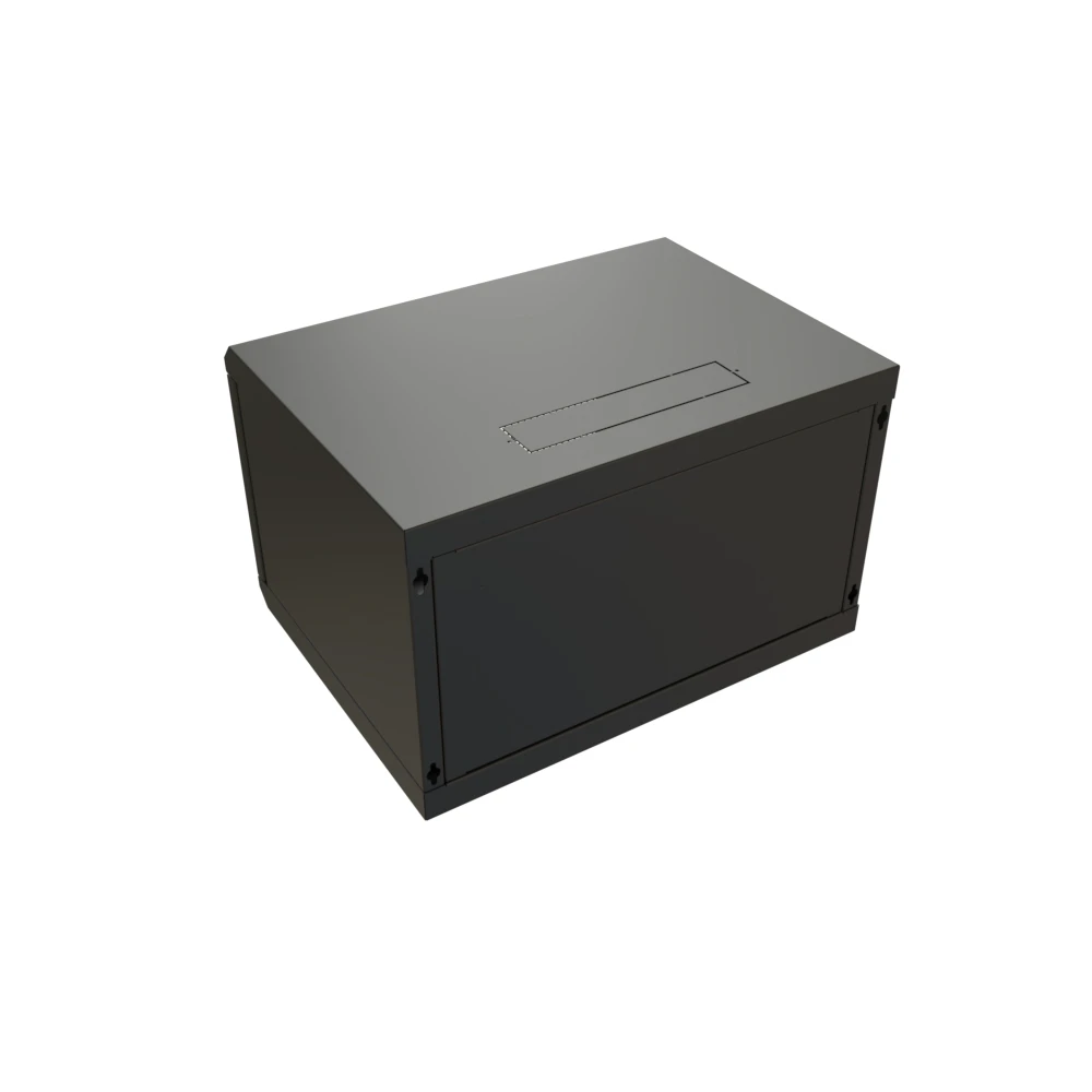Шкаф настенный 19-дюймовый 19'''' 9U 500x600х600мм стеклянная дверь с перфорацией ручка с замком черный RAL 9004 WRline '''' WRLine 520243