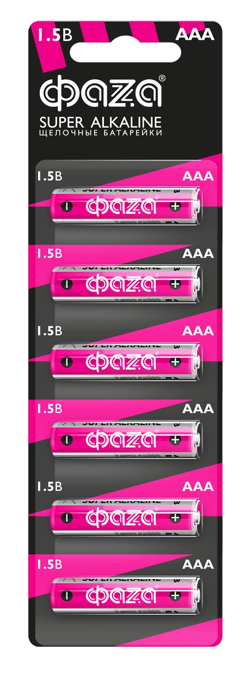 Элемент питания LR03 (AAA) ФАZА Super Alkaline блистер, 6 шт. 5002012