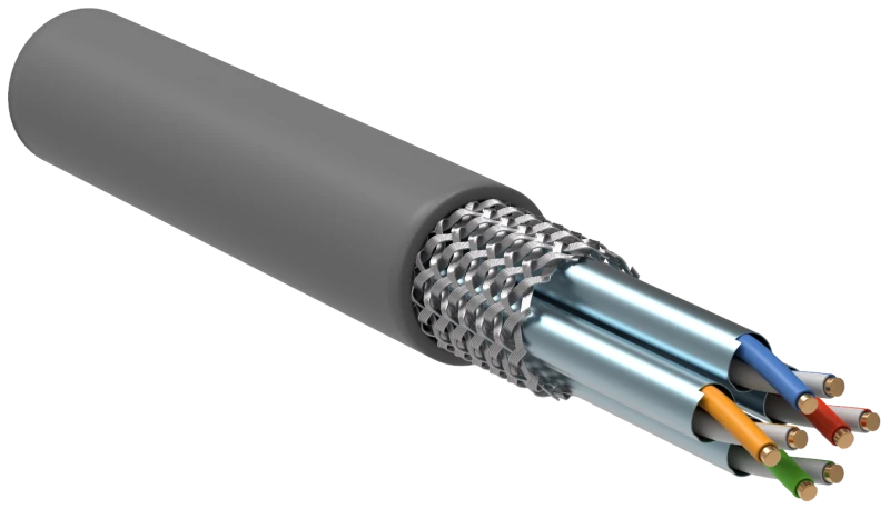 Витая пара S/FTP кат.6A 4x2х23AWG solid LSZH 305м серый ITK LC1-C6A04-621
