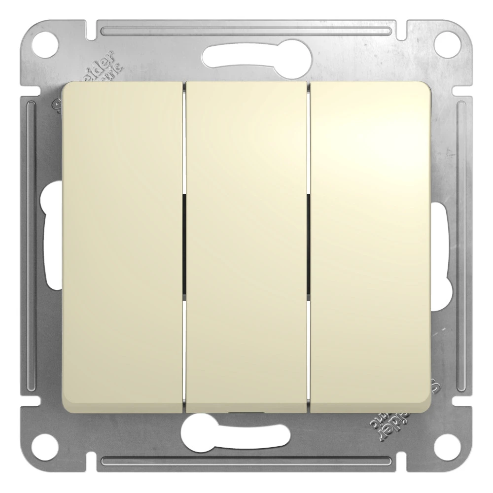 GLOSSA Выключатель трехклавишный в рамку бежевый сх.3 Systeme Electric GSL000231