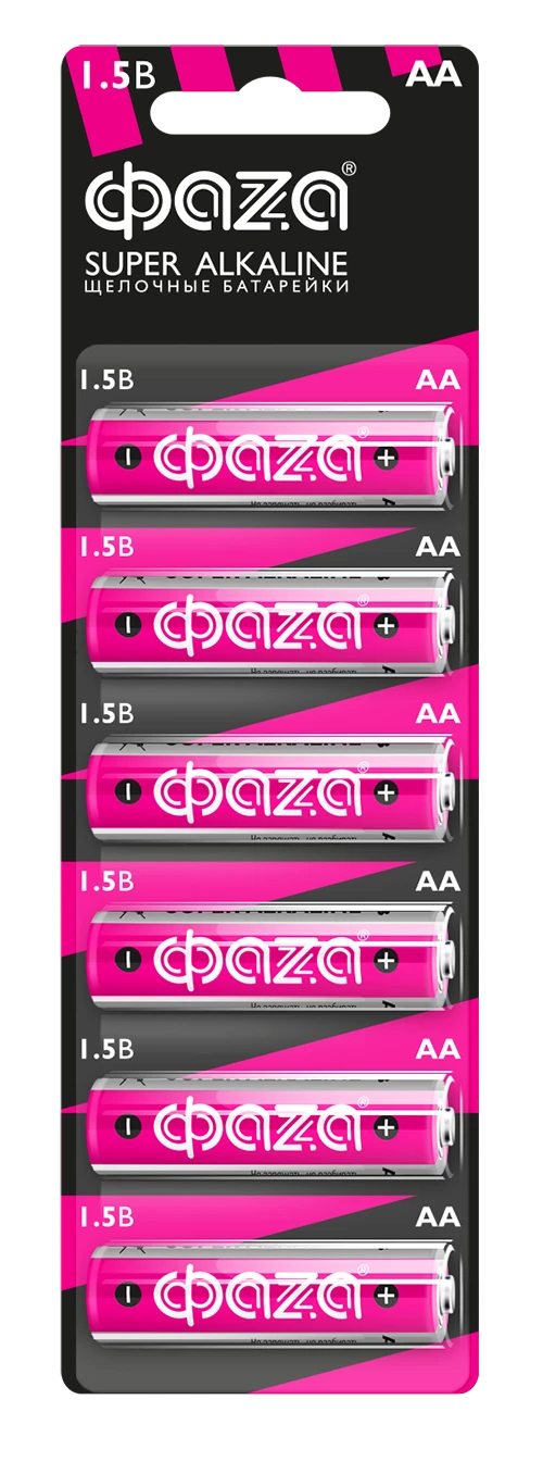 Элемент питания LR 6 (AA) ФАZА Super Alkaline блистер, 6 шт. 5002043