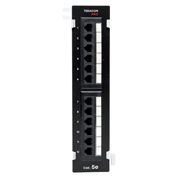 Патч-панель настенная TERACOM PRO Cat.5E неэкранированная UTP 12 портов RJ-45 Dual IDC EKF TRP-WPP-5EUTP-12