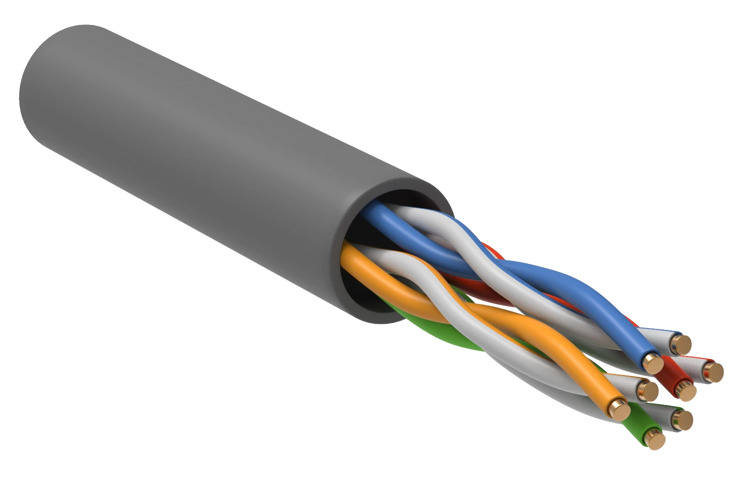 Витая пара U/UTP кат.5E 4х2х24AWG solid LSZH      нг(А)-HF, 305 м, серый ITK LC1-C5E04-121
