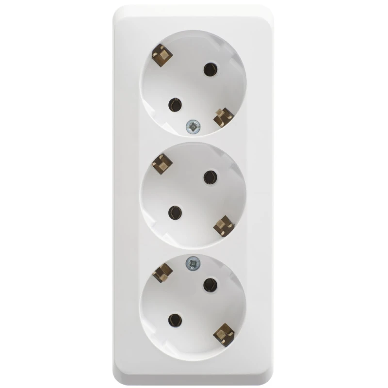 ЭТЮД Розетка тройная открытой установки с заземлением без шторок 16А 250B, белый Systeme Electric PA16-011B Systeme Electric PA16-011B