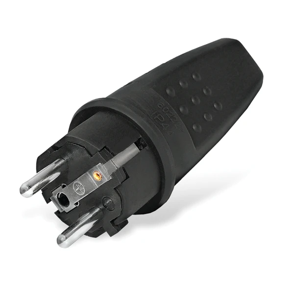 Вилка UNIVersal прямая c/з каучук 16А 250В IP44 (еврослот) 602227