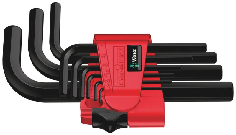 Набор Г-образных ключей 1.5 - 10 мм 9 предметов. 950/9 Hex-Plus BlackLaser 7 (WE-021737) Wera