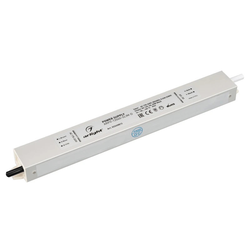 Блок питания ARPV-12060-SLIM-D (12V, 5A, 60W) (ARL, IP67 Металл, 3 года) Arlight 022458(1)