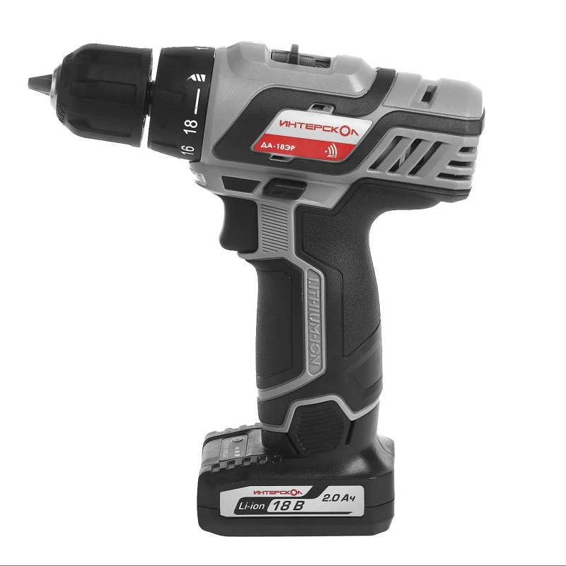 Дрель-шуруповерт аккумуляторная ДА-18ЭР 35 (Li-ion, 2 аккумулятора, 2Ач) Интерскол 436.2.2.20