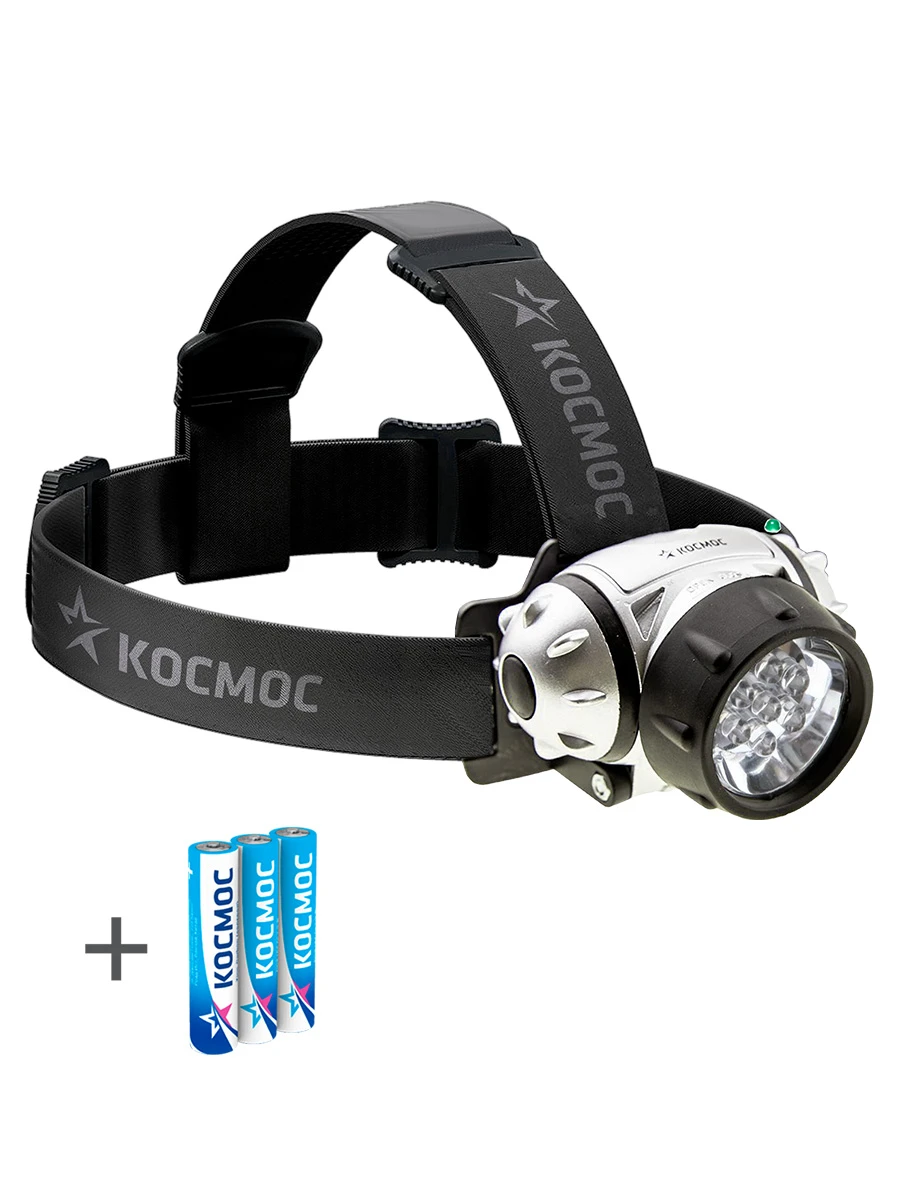 Фонарь налобный , 7 LED, 3 батарейки ААА, 70Lm, Космос KOC-H7-LED