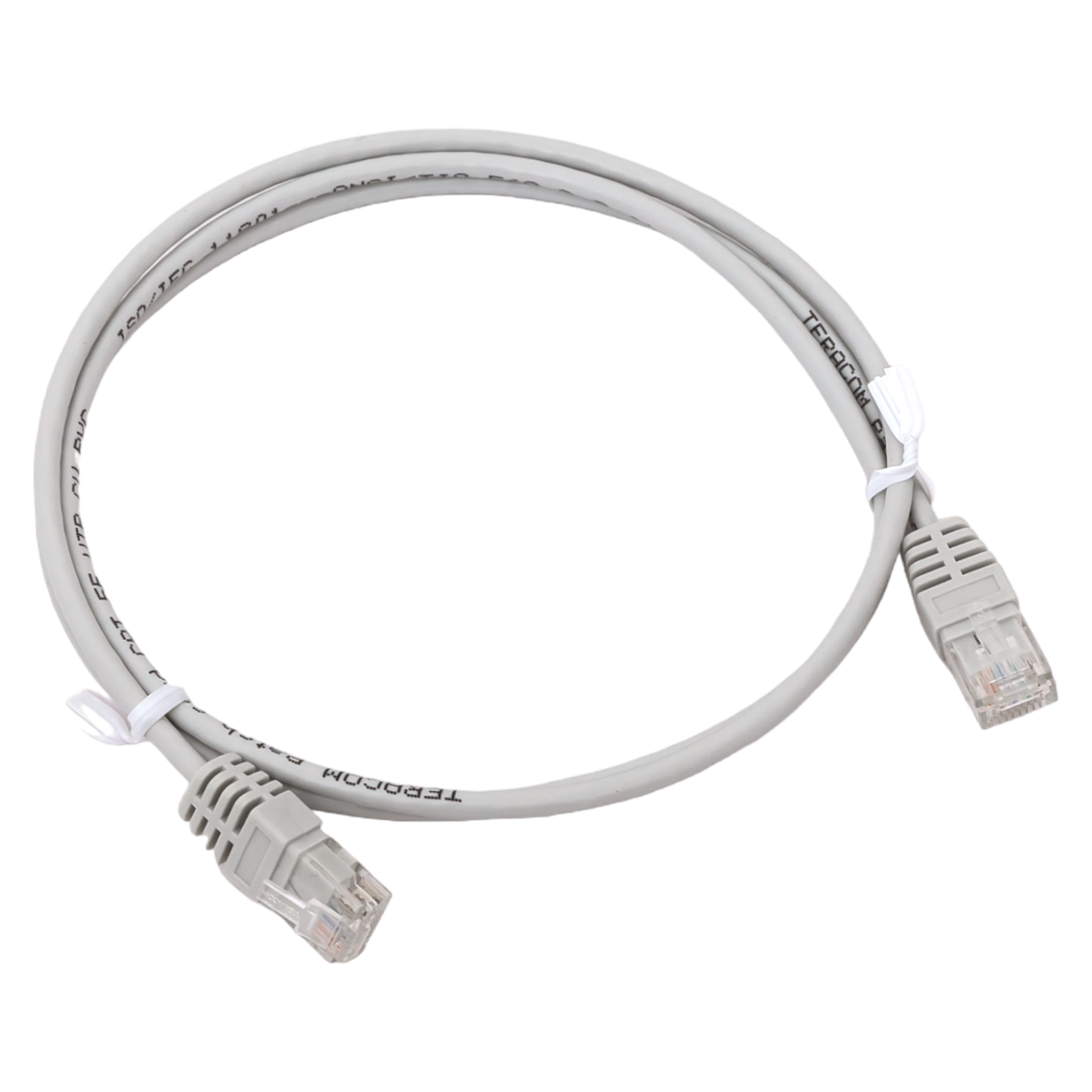 Патч-корд TERACOM Cat.5E (1Гбит/с) неэкранированный UTP оболочка PVC серый (1м) EKF TRC-5EUTP-PVC-1M-GY