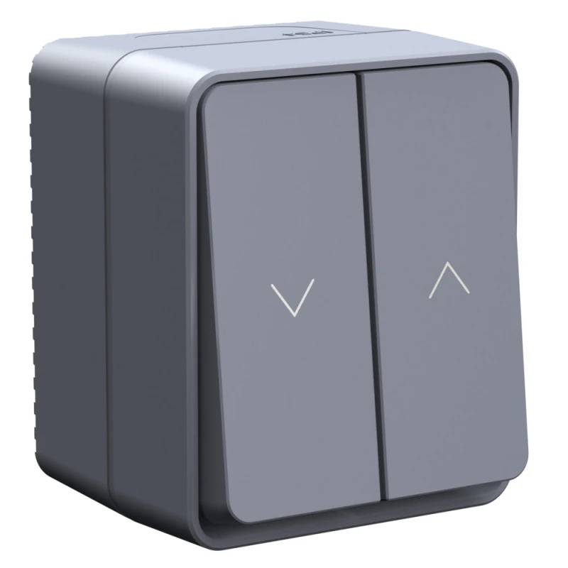 ATLASDESIGN PROFI IP54 2-клавишный ВЫКЛЮЧАТЕЛЬ ДЛЯ ЖАЛЮЗИ, 2хсх.4, АНТРАЦИТ Systeme Electric ATN544019