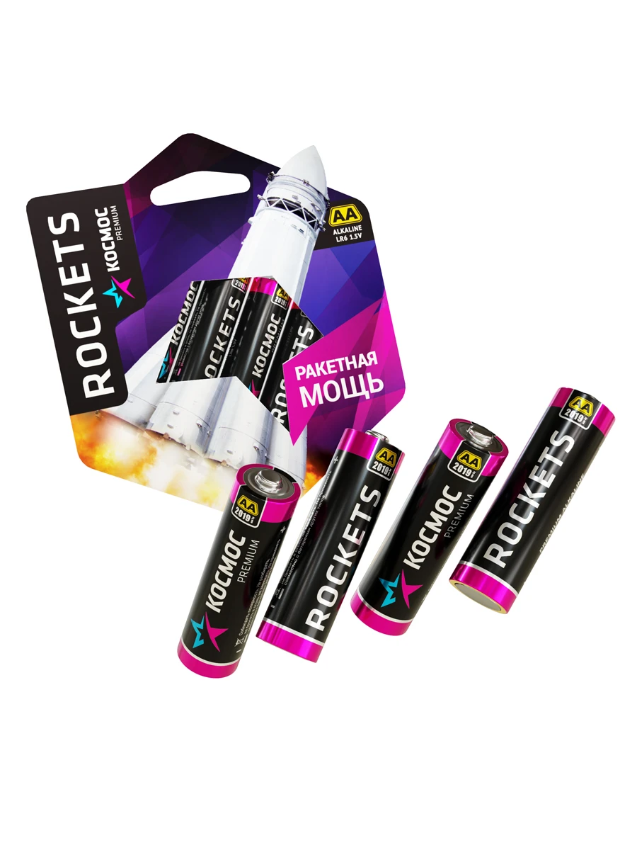 Элемент питания  LR6 (AA) 1.5V Alkaline 4BL Rockets Космос KOSLR6ROCKETS4BL