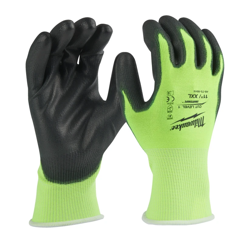 Перчатки защитные Hi-Vis Cut level (Хай Виз Кат Левел) 1/A, XXL/11 Milwaukee 4932479920