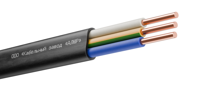 Кабель силовой ППГ-П нг(А)-HF 3х1.5ок(N.PE)-0.66 однопроволочный черный (барабан) АЛЮР 00-00009685 00-00009685