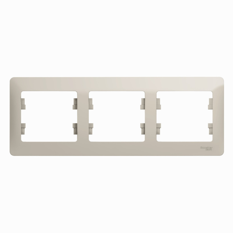 GLOSSA рамка 3-постовая горизонтальная молочный Systeme Electric GSL000903