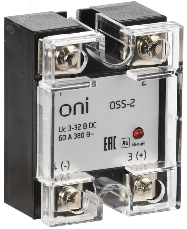 Реле твердотельное OSS-2 60А 380В AC 3-32В DC ONI OSS-2-3-60-B