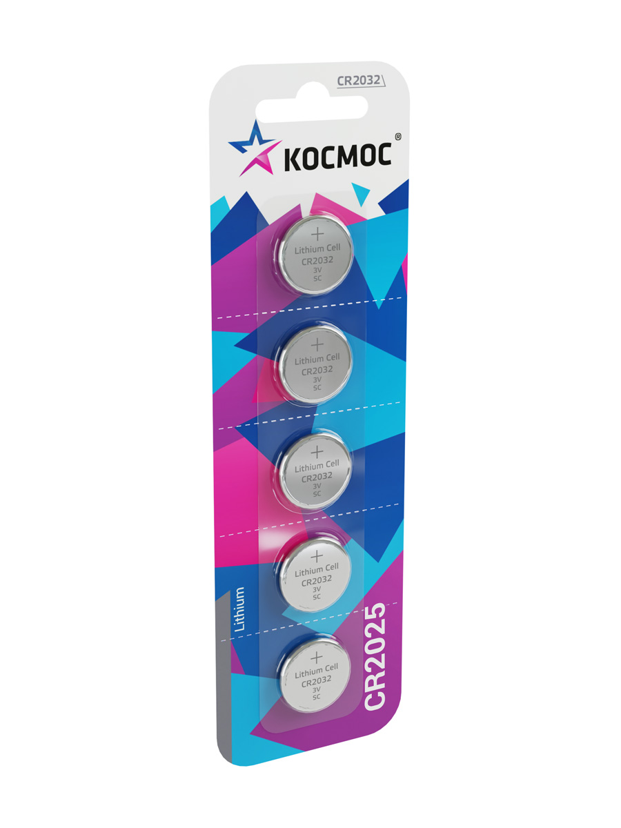 Элемент питания CR2025 3V Lithium 5BL Космос KOC20255BL