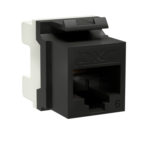 Модуль Keystone RJ45 CAT6 неэкр180 градусов черный DKC RNK6U180BK