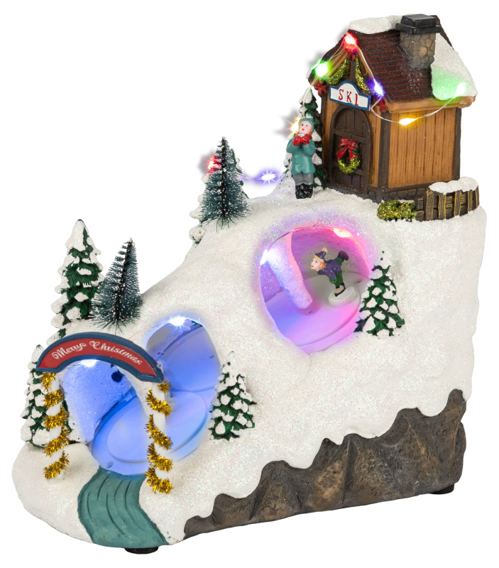 Новогодняя декоративная композиция Лыжня, мультиколор, 3*АА, 22*14*22 см EFIS-S06 ЭРА Б0060484