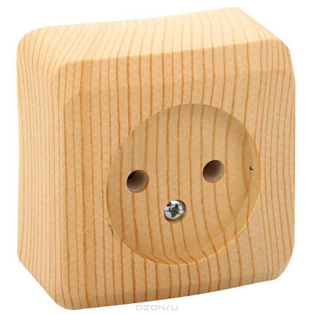 ЭТЮД Розетка наружная без заземления без шторок сосна Systeme Electric PA16-001D