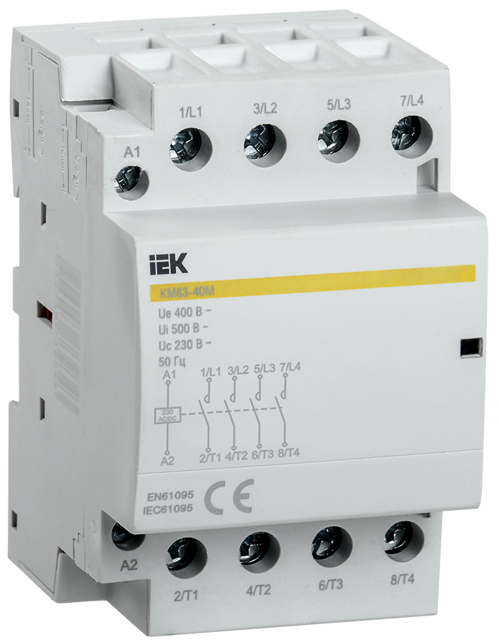 Контактор модульный КМ63-40M AC/DC (MKK21-63-40) IEK