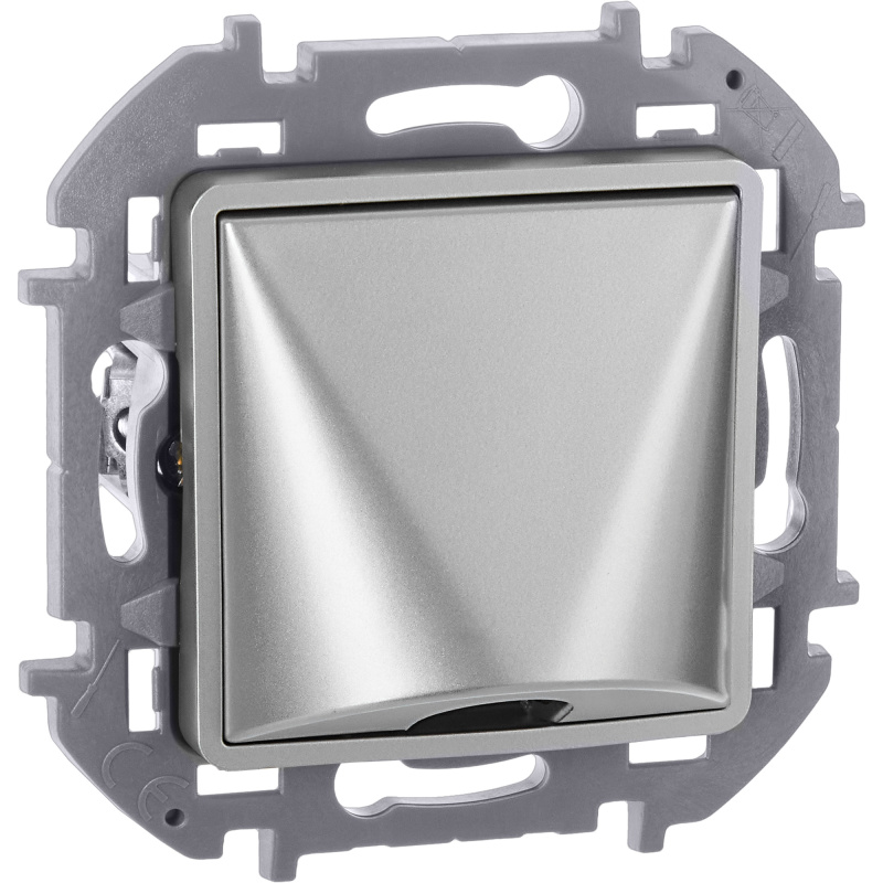 Вывод кабеля с зажимом для крепления INSPIRIA алюминий (673892) Daccord/Legrand