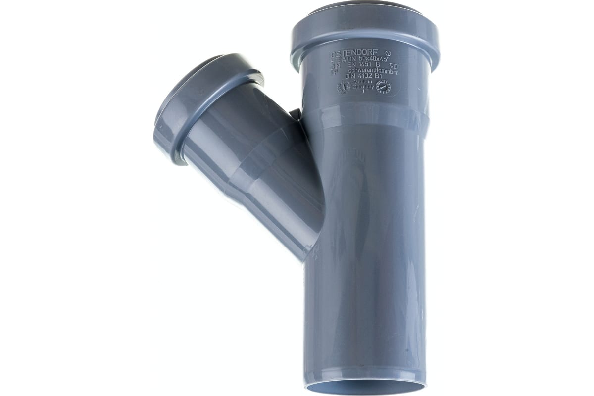 Тройник канализационный 45 град. 50х40 (112210) Ostendorf
