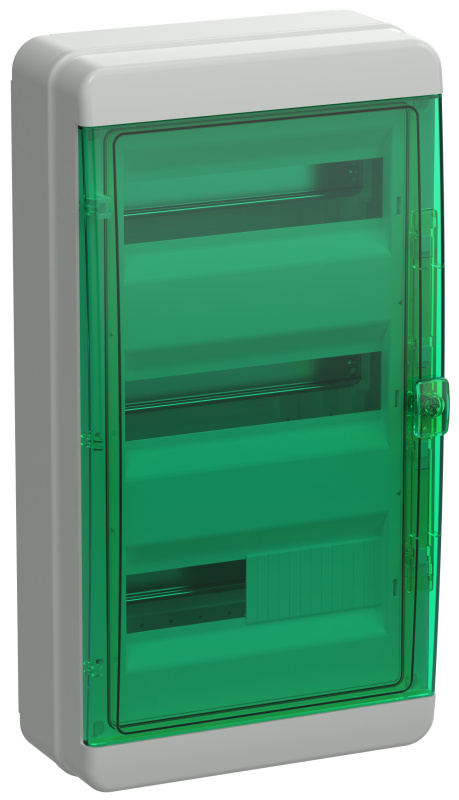 TEKFOR Корпус пластиковый КМПн-36 IP65 зеленая прозрачная дверь IEK TF5-KP72-N-36-65-K03-K06