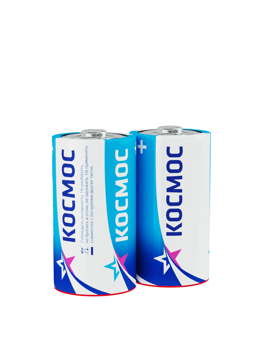 Элемент питания R14 (С) 1.5V Zinc carbon 2S в шринке Космос KOCR14