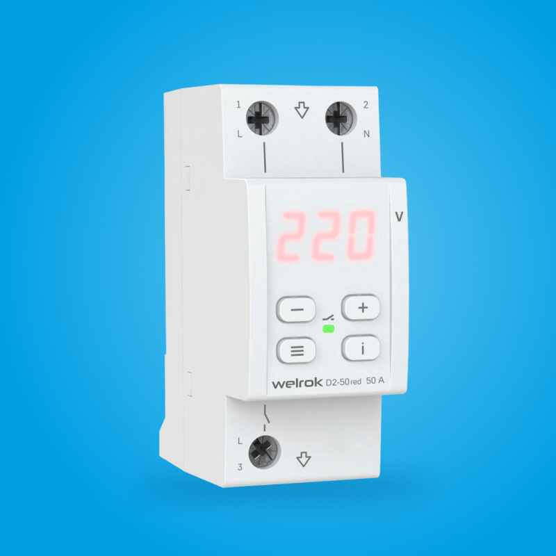 Реле напряжения Welrok D2-50 red Вэлрок 4660251140090