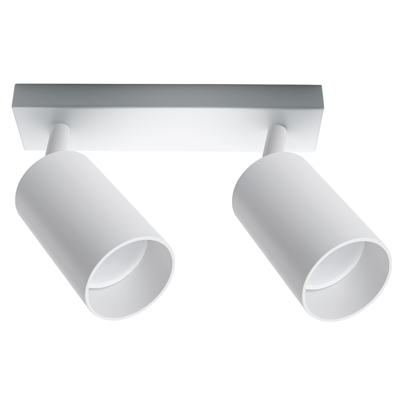 Светильник ДБО 2хGU10 без ламп наклонный белый FERON 41064