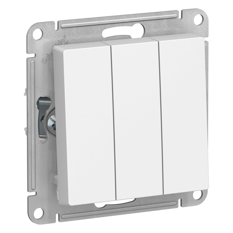 Выключатель трехклавишный ATLASDESIGN схема 1+1+1 10АХ механизм белый Systeme Electric ATN000131 ATN000131