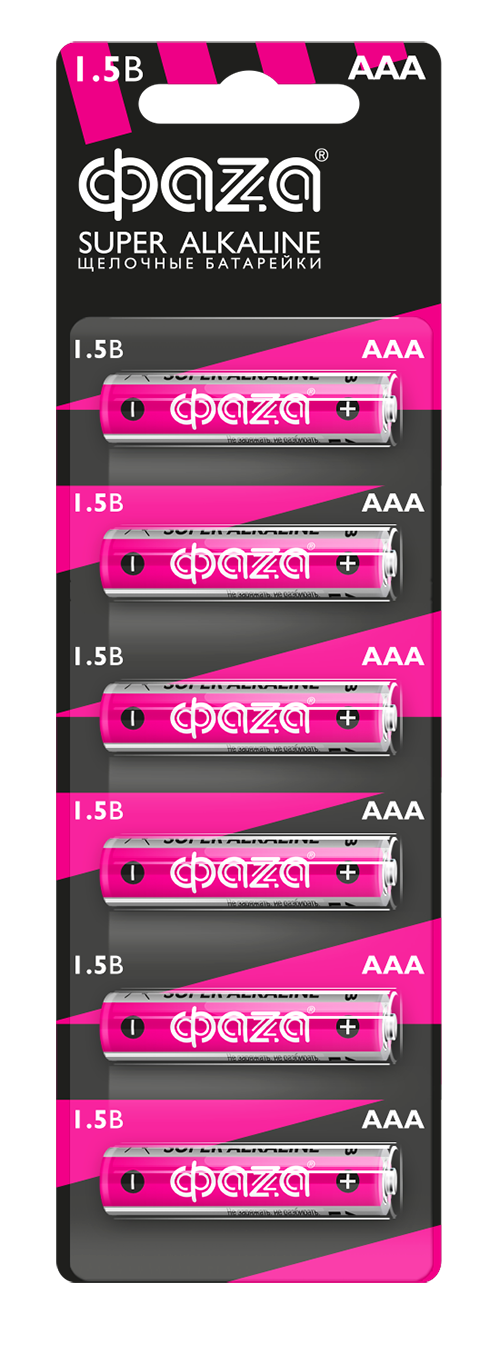Элемент питания LR03 (AAA) ФАZА Super Alkaline блистер, 6 шт. 5002012