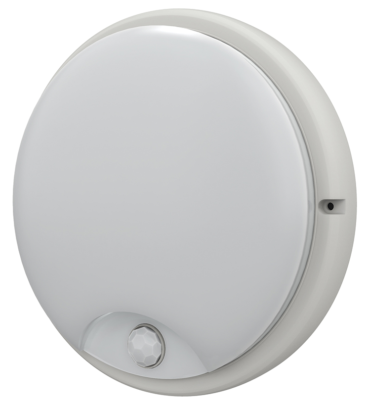 Светильник светодиодный ДБП-12w с датчиком 4000К 800Лм IP54 круглый пластиковый белый IEK LDPO0-4100D-12-4000-K01