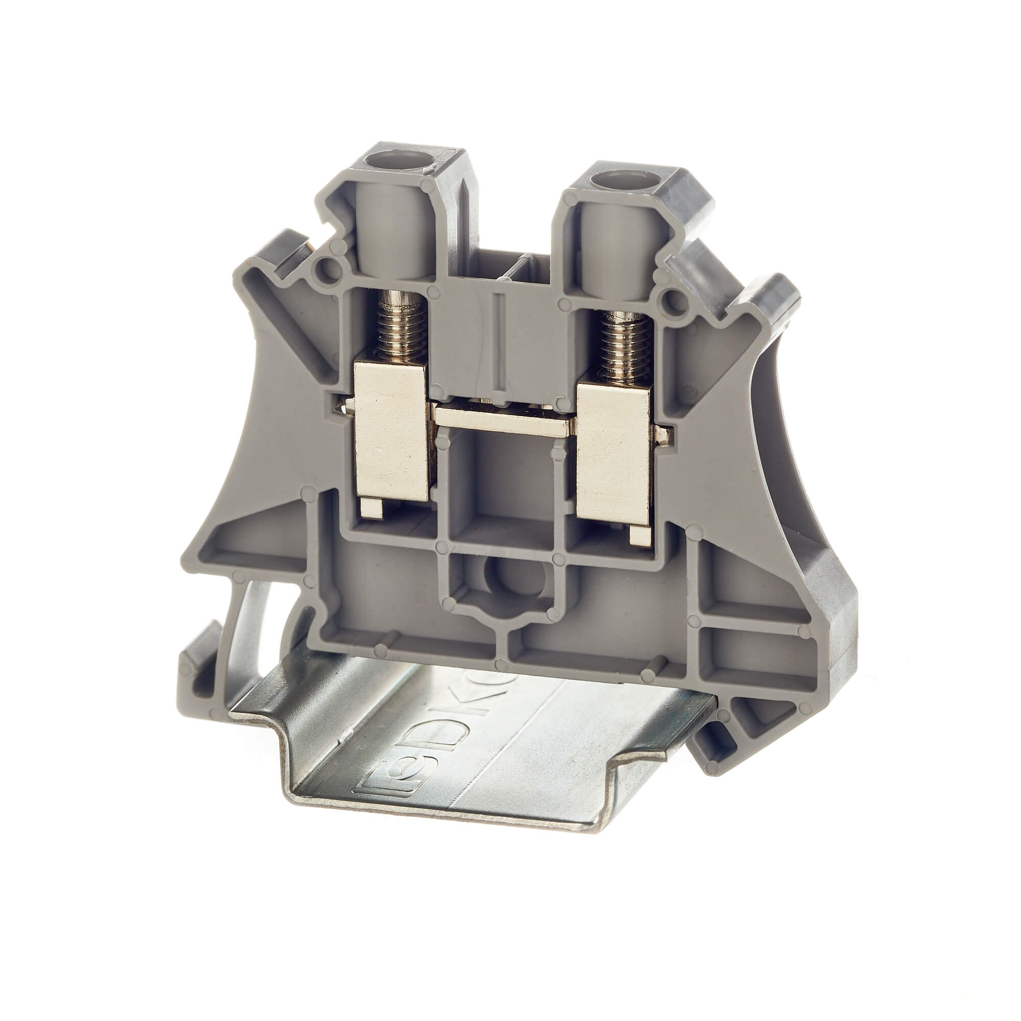 Клемма проходная , винтовой зажим, 2 точки подключения, 6 кв.мм, серая DKC TUR-6